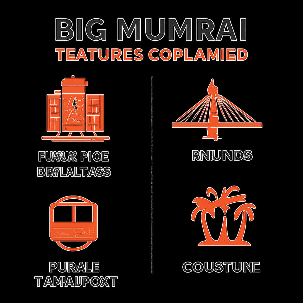 An educational diagram illustrating key features of Big Mumbai.