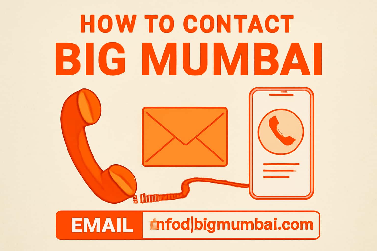 An informative digital representation of contacting Big Mumbai, featuring the text 'Big Mumbai' with a modern design.