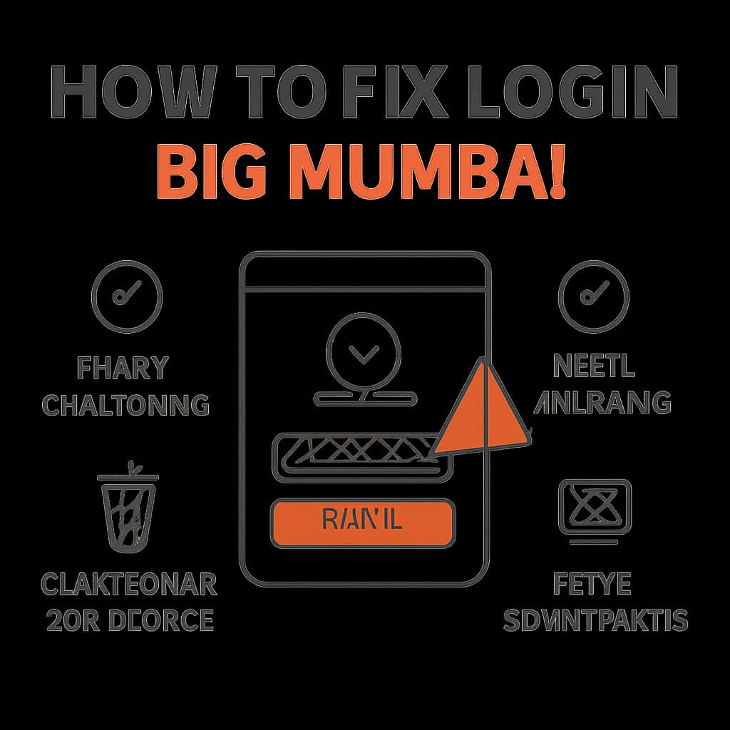 An educational diagram illustrating login steps for Big Mumbai.
