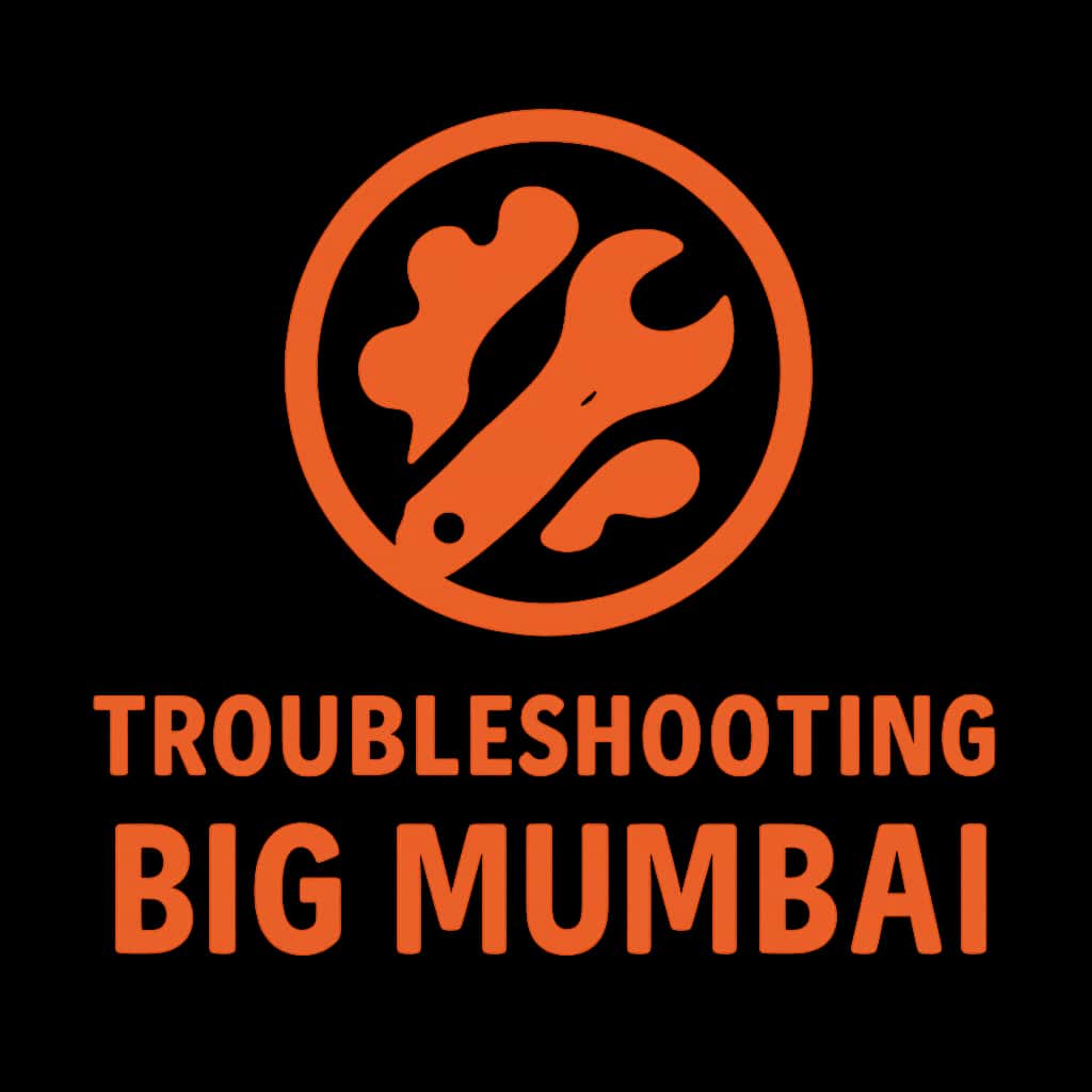 An icon depicting the concept of Troubleshooting for Big Mumbai, prominently featuring the text 'Big Mumbai'.